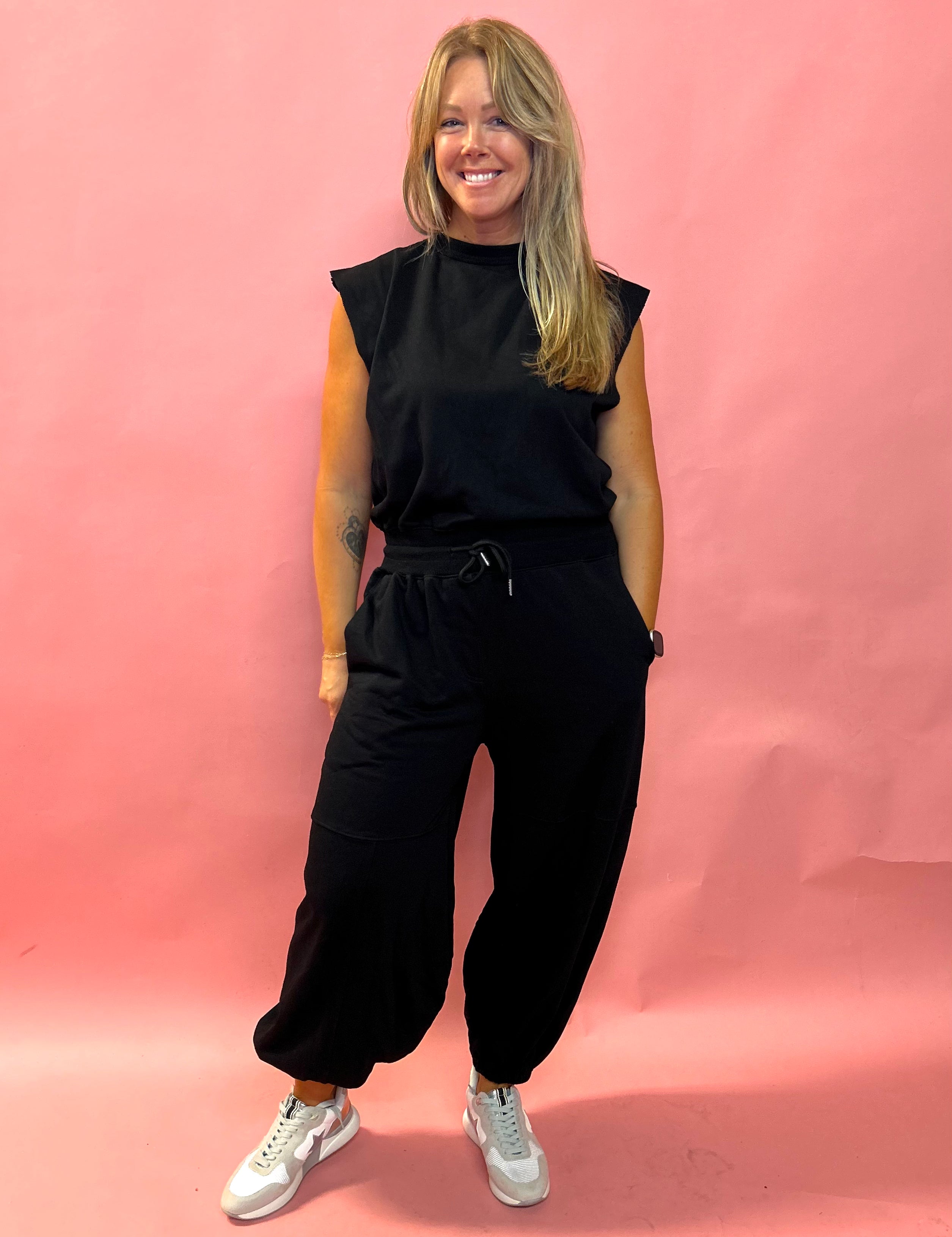 Our Favorite Open Back Scuba Jumpsuit in Black