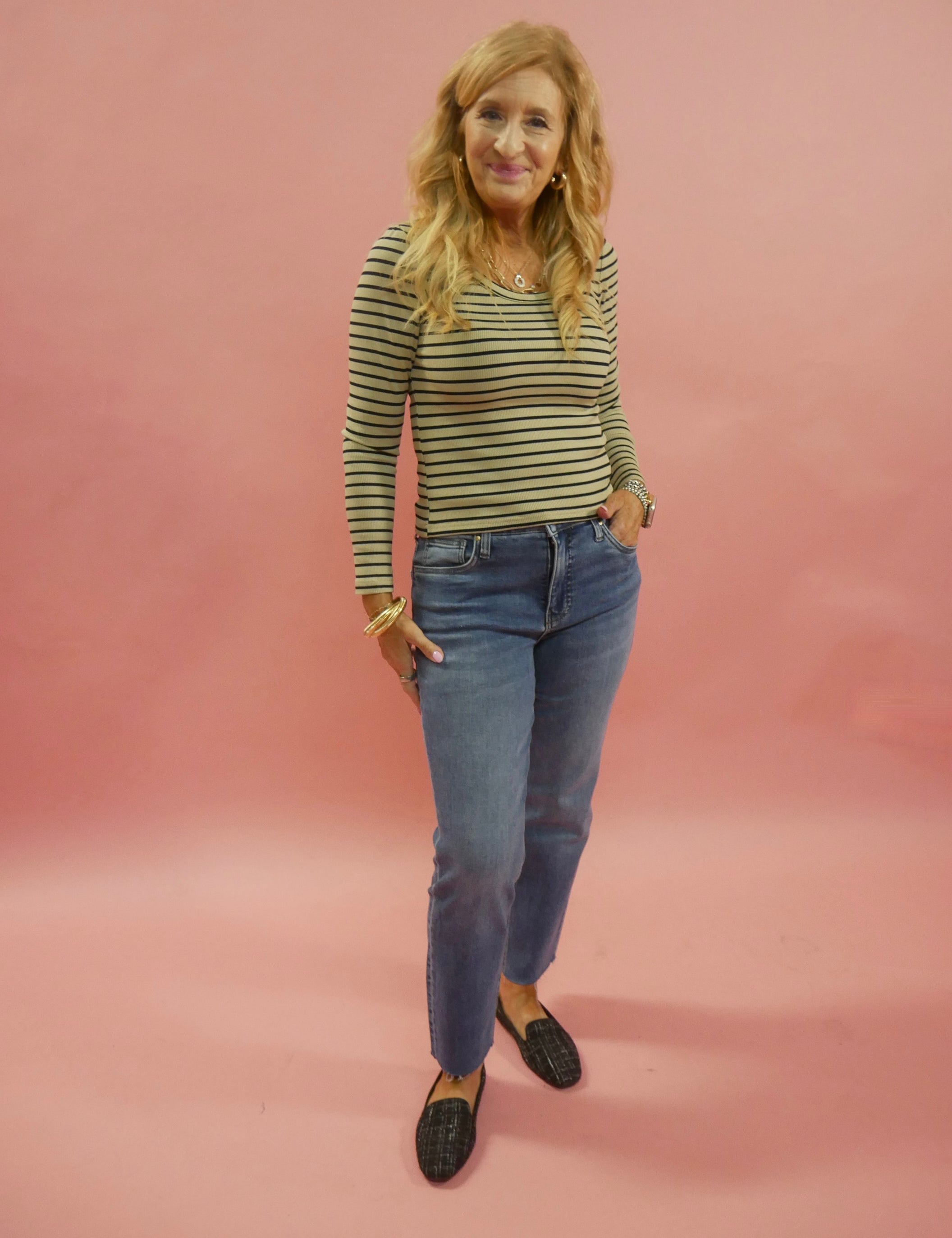 Rachael High Rise Fab Ab Mom Jean