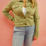 Julia Denim Jacket in Olive