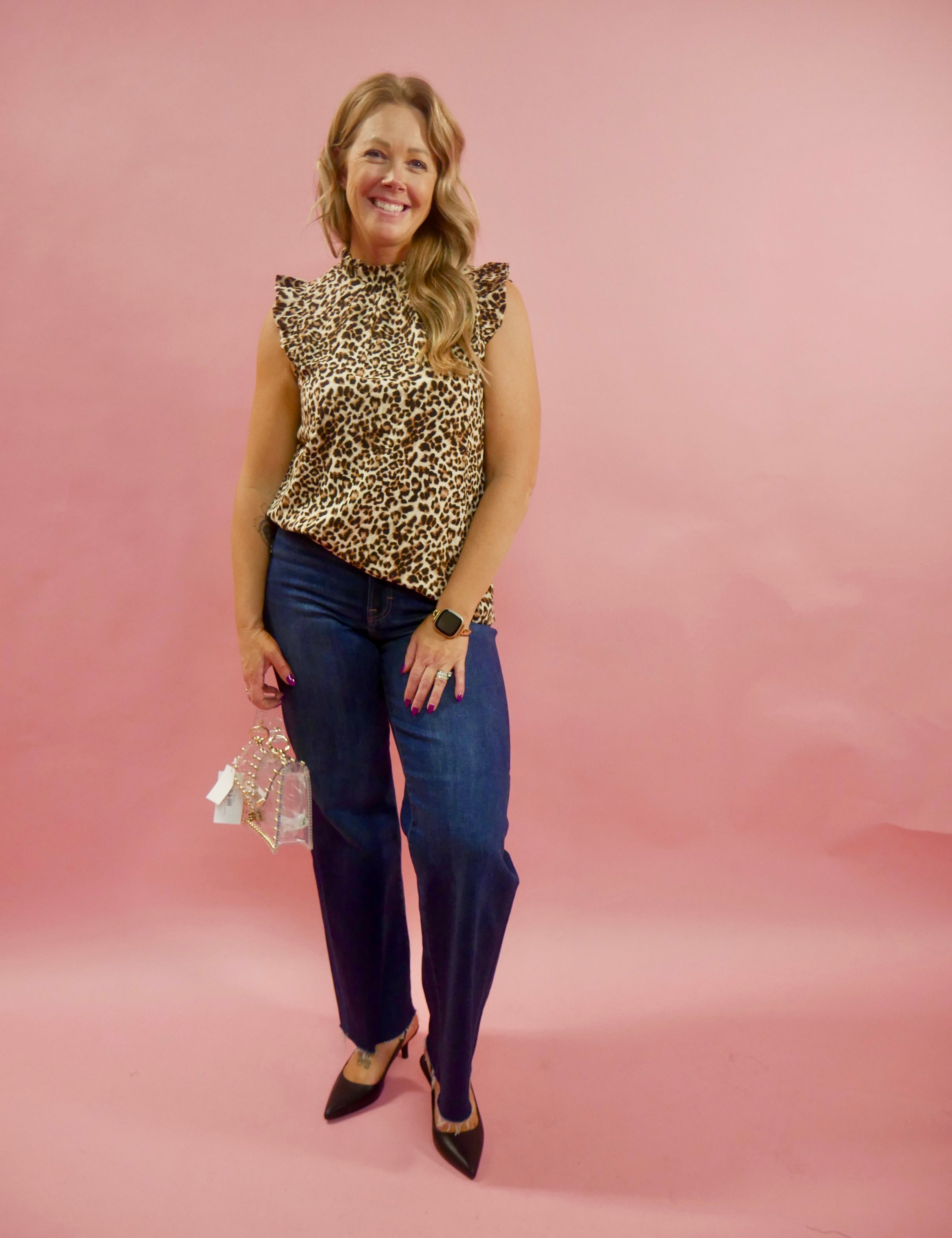 Biggest Claim to Fame Leopard Blouse