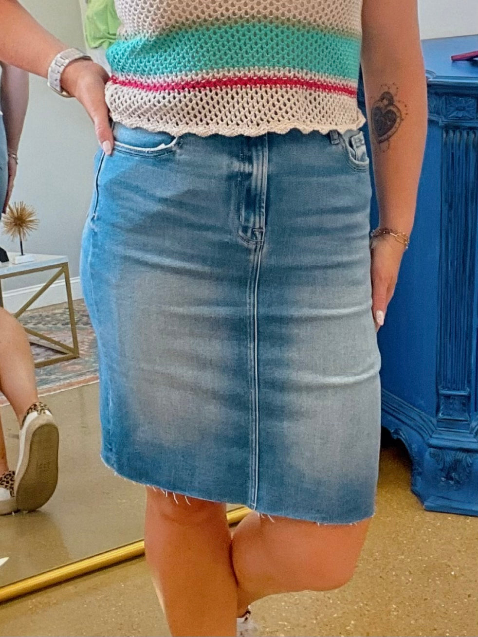 Payton Denim Pencil Skirt