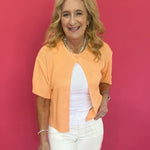 Peach Please One Button Cardigan - Shabby 2 Chic Boutiques