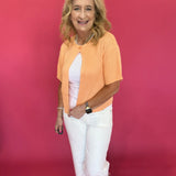 Peach Please One Button Cardigan - Shabby 2 Chic Boutiques