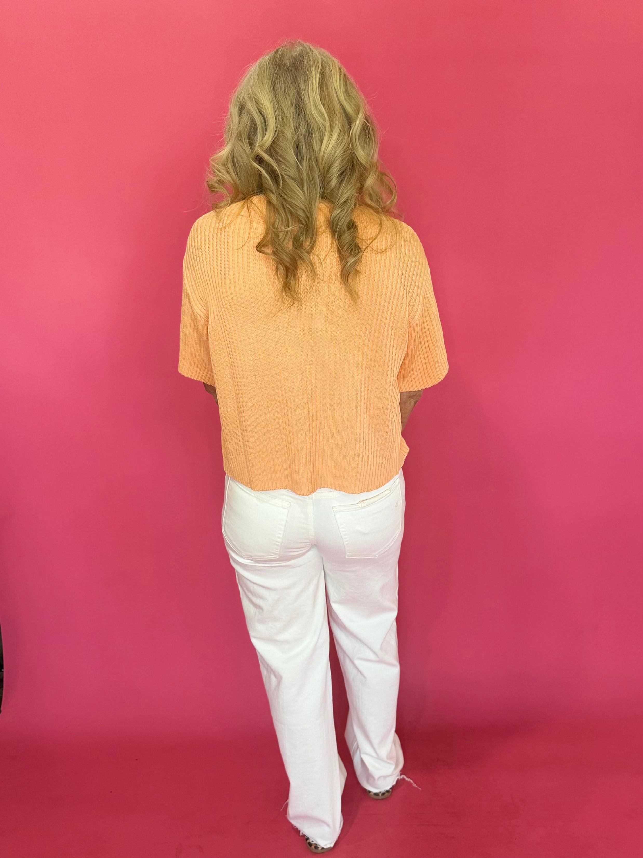Peach Please One Button Cardigan - Shabby 2 Chic Boutiques
