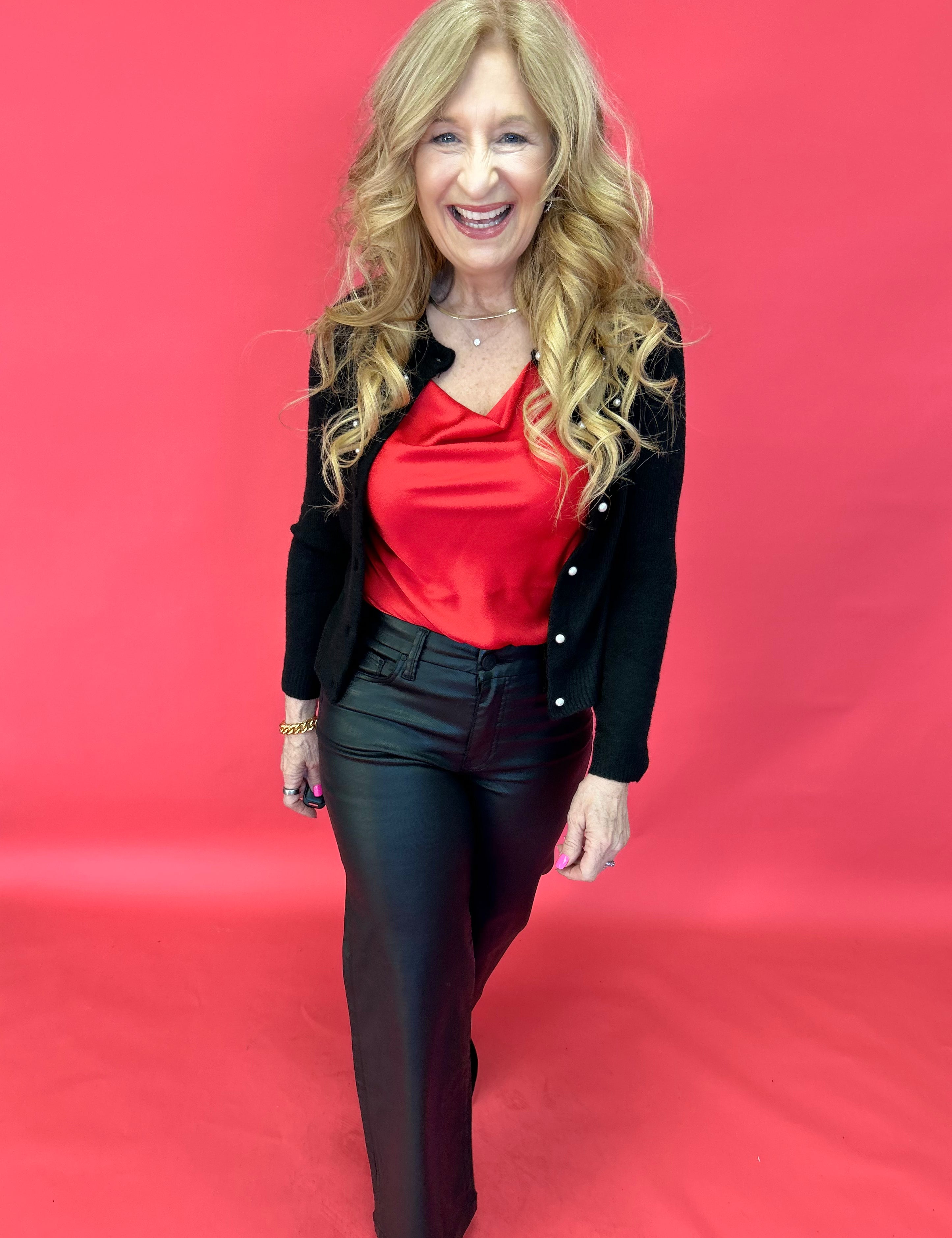 Pearls & Cheer Embellished Sweater Cardigan