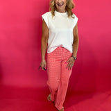 Picnic Perfect Gingham Straight Leg Pants in Red - Shabby 2 Chic Boutiques