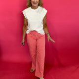 Picnic Perfect Gingham Straight Leg Pants in Red - Shabby 2 Chic Boutiques