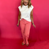 Picnic Perfect Gingham Straight Leg Pants in Red - Shabby 2 Chic Boutiques