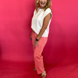 Picnic Perfect Gingham Straight Leg Pants in Red - Shabby 2 Chic Boutiques