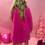 Pink Teddy Faux Fur Long Coat