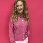 Piper Pin StripedCardigan in Pink and White - Shabby 2 Chic Boutiques