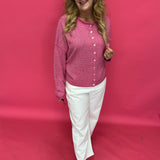 Piper Pin StripedCardigan in Pink and White - Shabby 2 Chic Boutiques