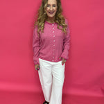 Piper Pin StripedCardigan in Pink and White - Shabby 2 Chic Boutiques