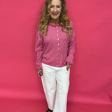 Piper Pin StripedCardigan in Pink and White - Shabby 2 Chic Boutiques