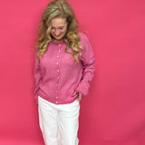 Piper Pin StripedCardigan in Pink and White - Shabby 2 Chic Boutiques