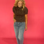 Plaid to Meet You Smocked Top in Brown