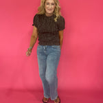 Plaid to Meet You Smocked Top in Brown