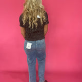 Plaid to Meet You Smocked Top in Brown