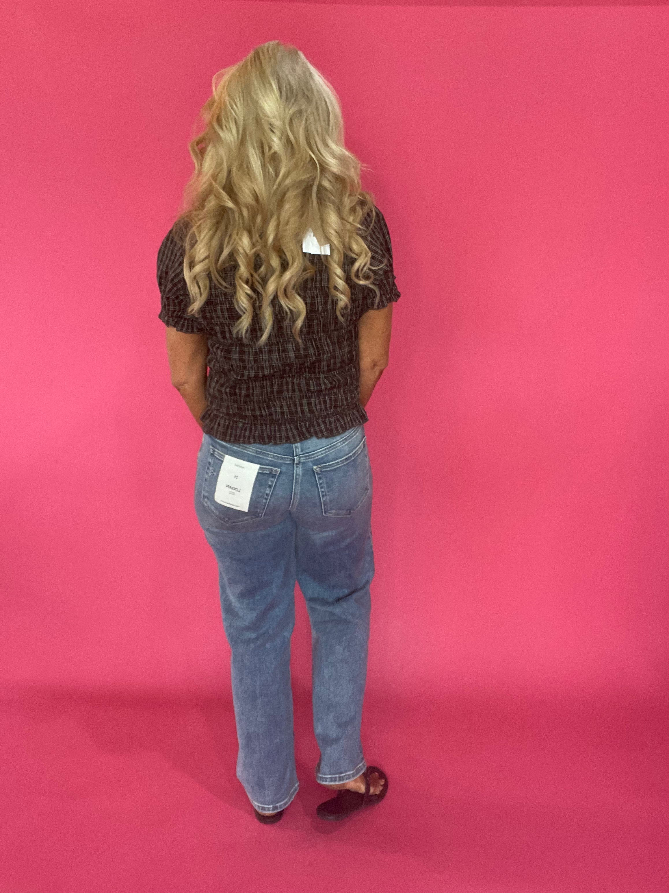 Plaid to Meet You Smocked Top in Brown