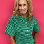 Play It Cool Boxy Striped Knit Top in Green - Shabby 2 Chic Boutiques