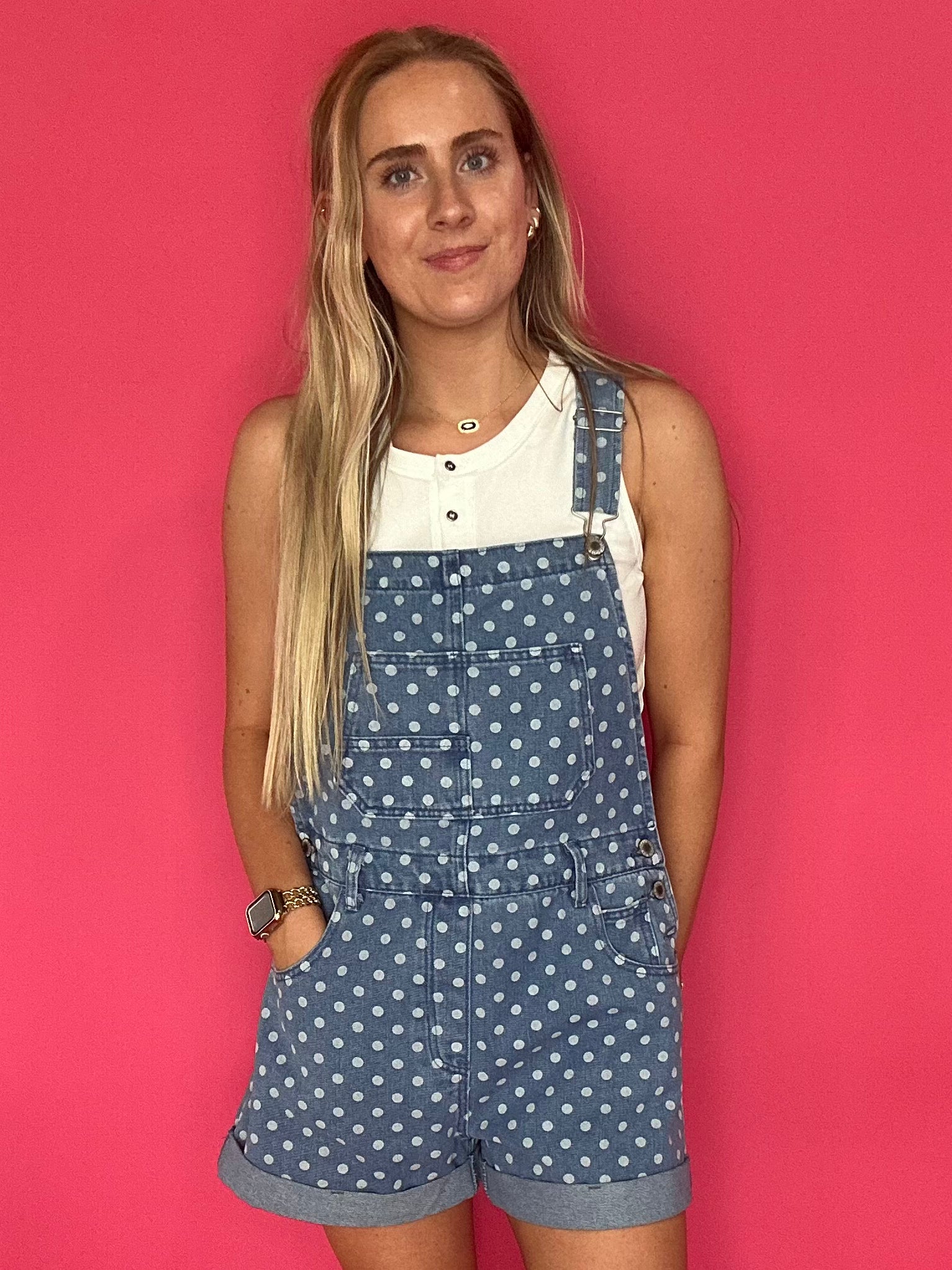 Playful Days Polka Dot Denim Overall - Shabby 2 Chic Boutiques