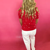 Playful Polka Puff Sweater in Red - Shabby 2 Chic Boutiques