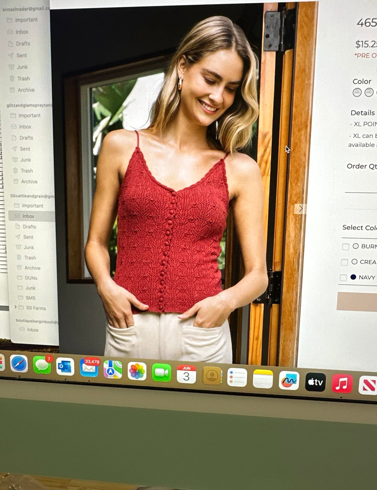 Pointelle Knit Scallop Detail Tank Top