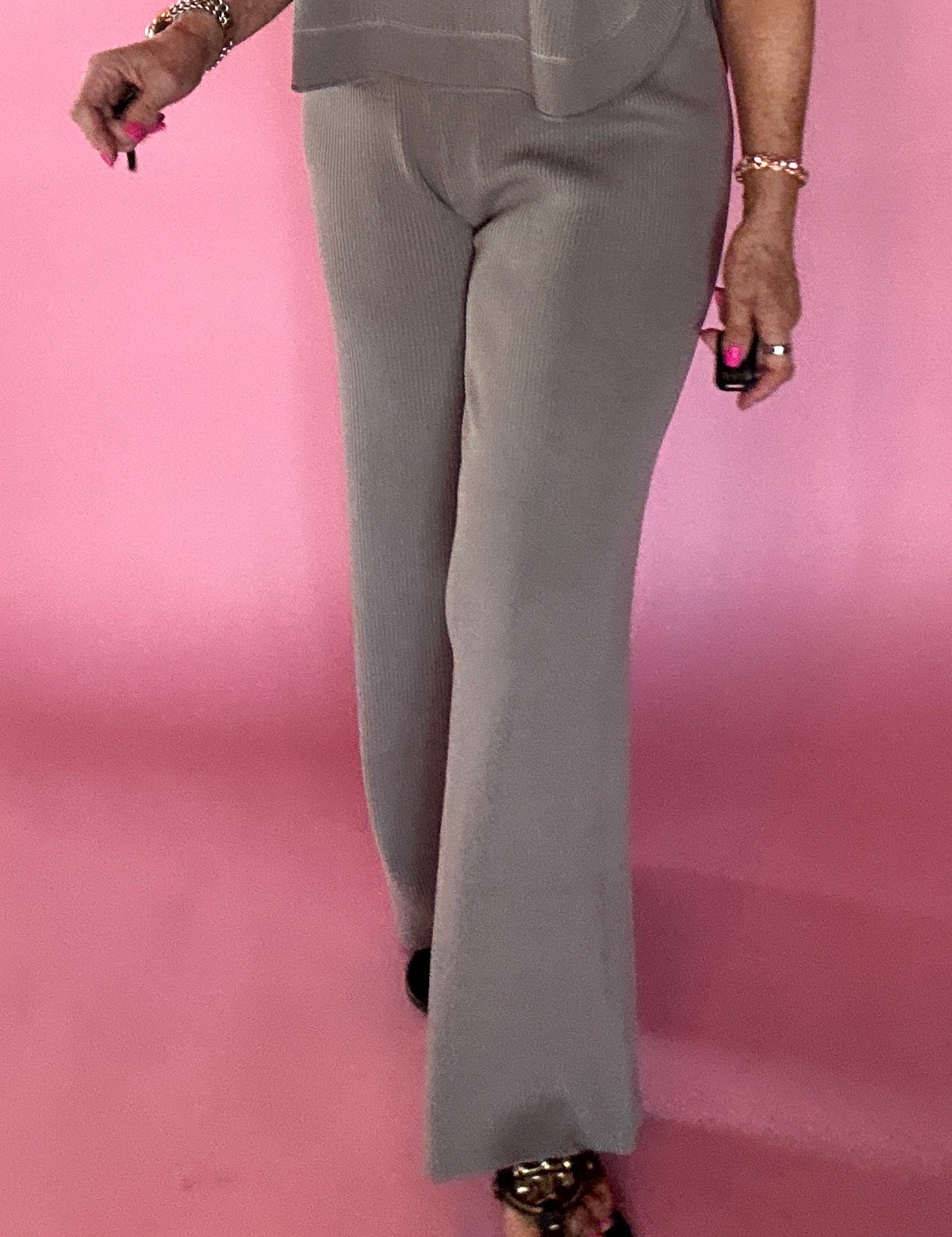 Polished Ease Knit Pants in Grey