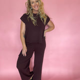 Polished Ease Knit Trousers in Brown