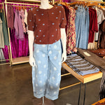 Polka Dot Barrel High Waist Jeans