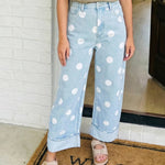 Polka Dot Barrel High Waist Jeans