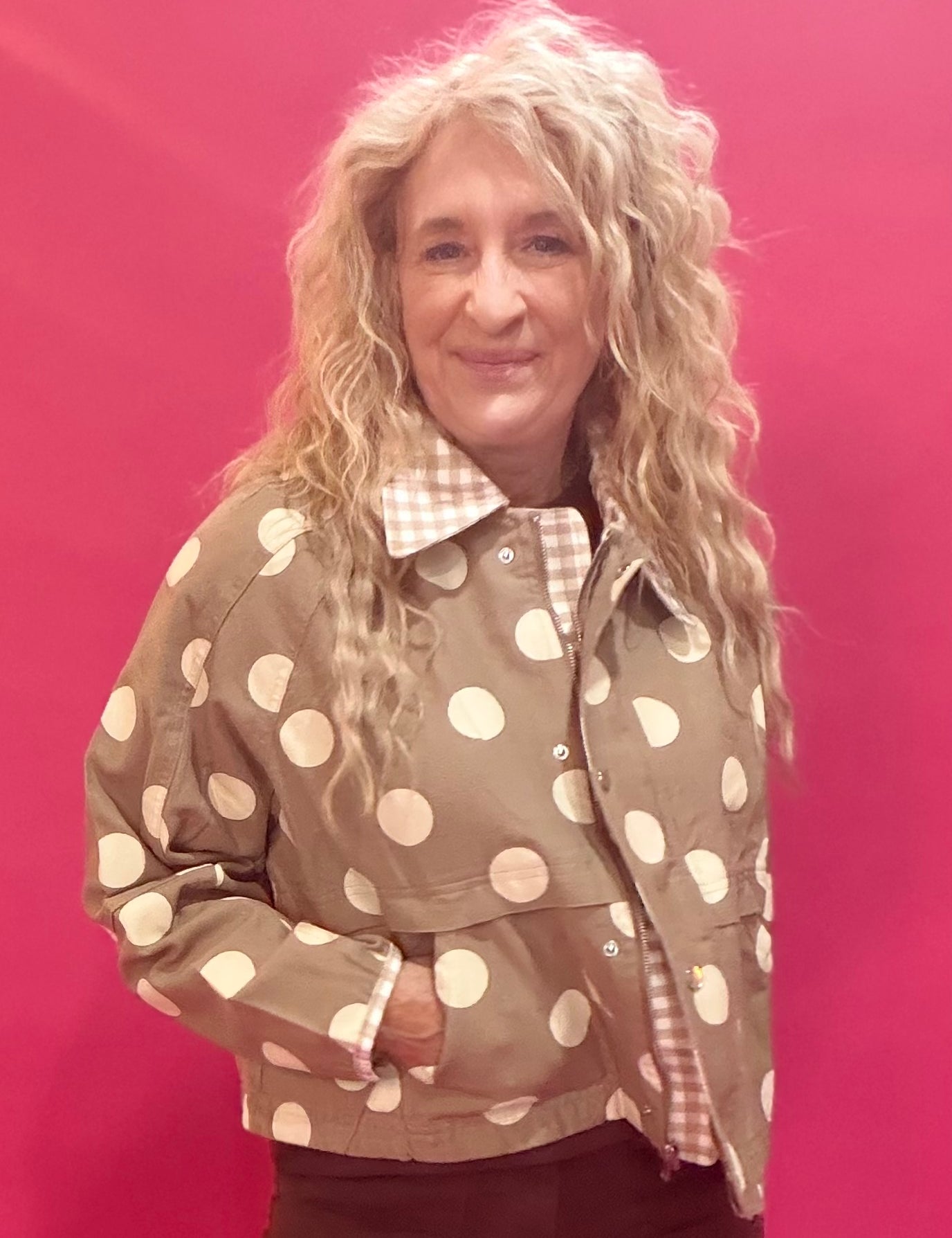 Polka Dot Canvas Fall Jacket