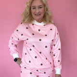 Polka Dot Cozy Matching Set in Pink