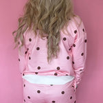 Polka Dot Cozy Matching Set in Pink