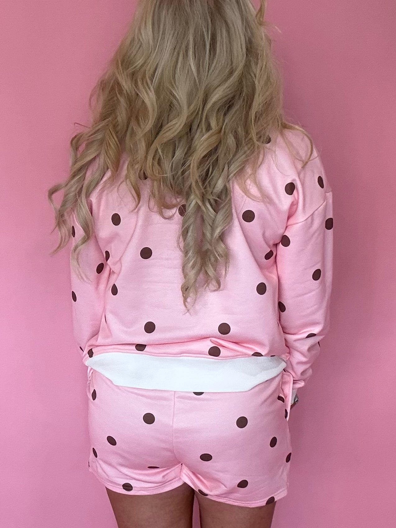 Polka Dot Cozy Matching Set in Pink