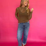 Polka Dot Mesh Long Sleeve Top