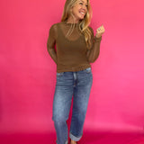 Polka Dot Mesh Long Sleeve Top