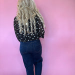 Polka Dot Scarf-Tie Neck Blouse