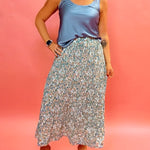 Posie High Rise Maxi Skirt in Sage Green