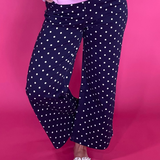 Pretty in Dots Wide Leg Jeans in Navy