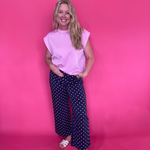 Pretty in Dots Wide Leg Jeans in Navy