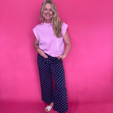 Pretty in Dots Wide Leg Jeans in Navy
