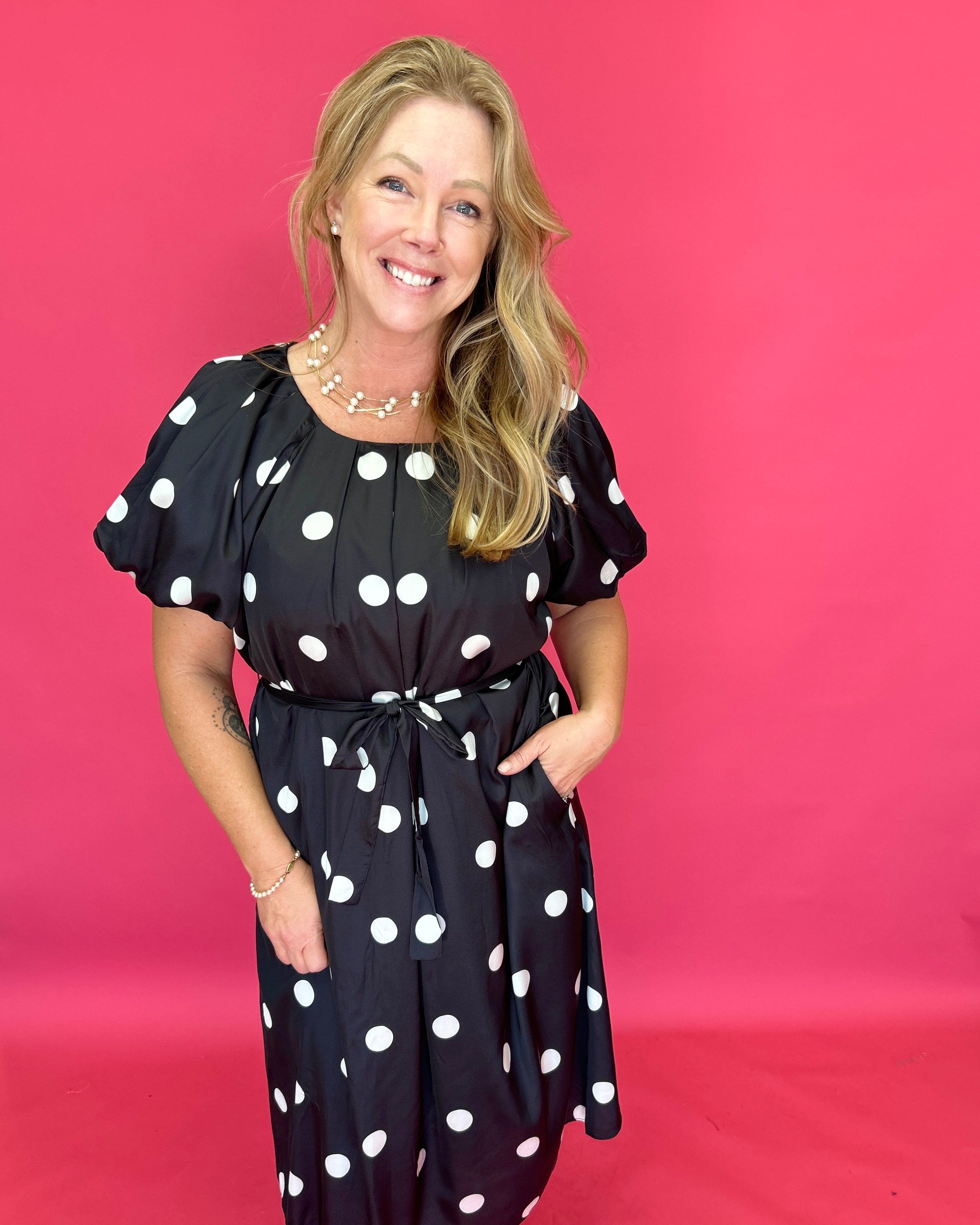 Pretty in Polka Dot Midi Dress - Shabby 2 Chic Boutiques