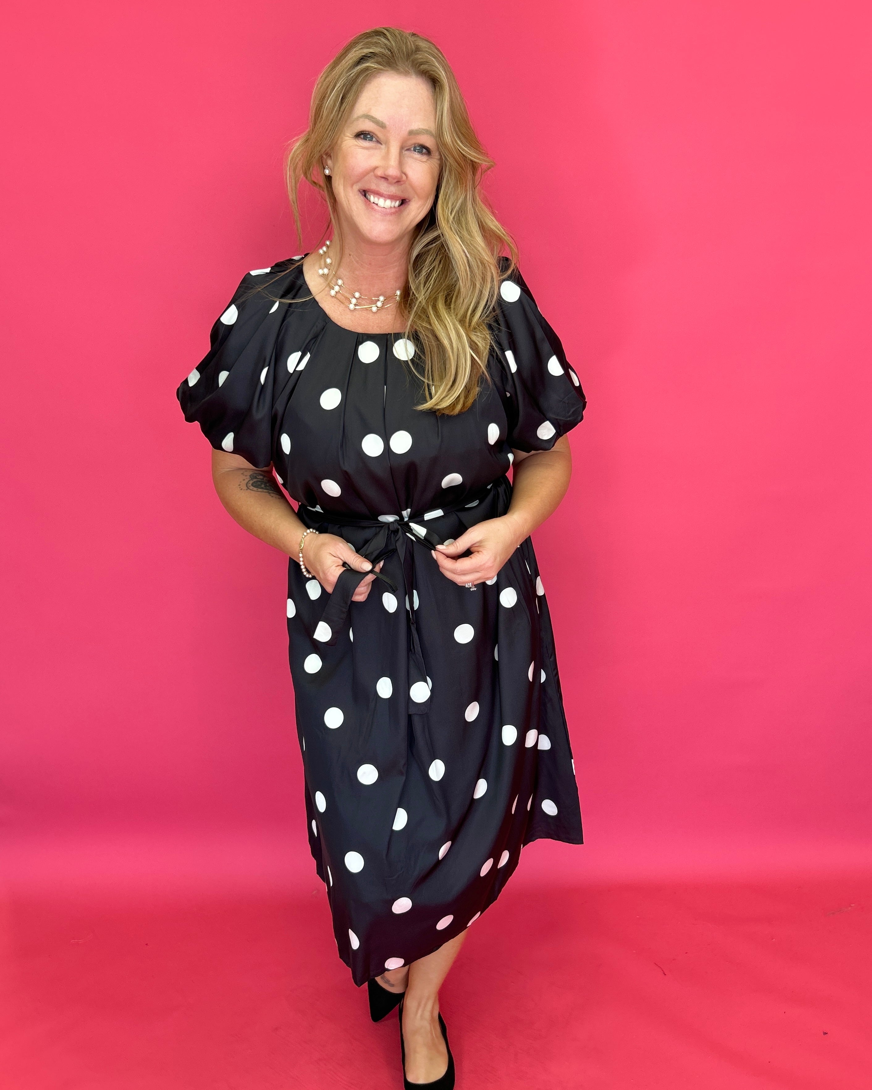 Pretty in Polka Dot Midi Dress - Shabby 2 Chic Boutiques