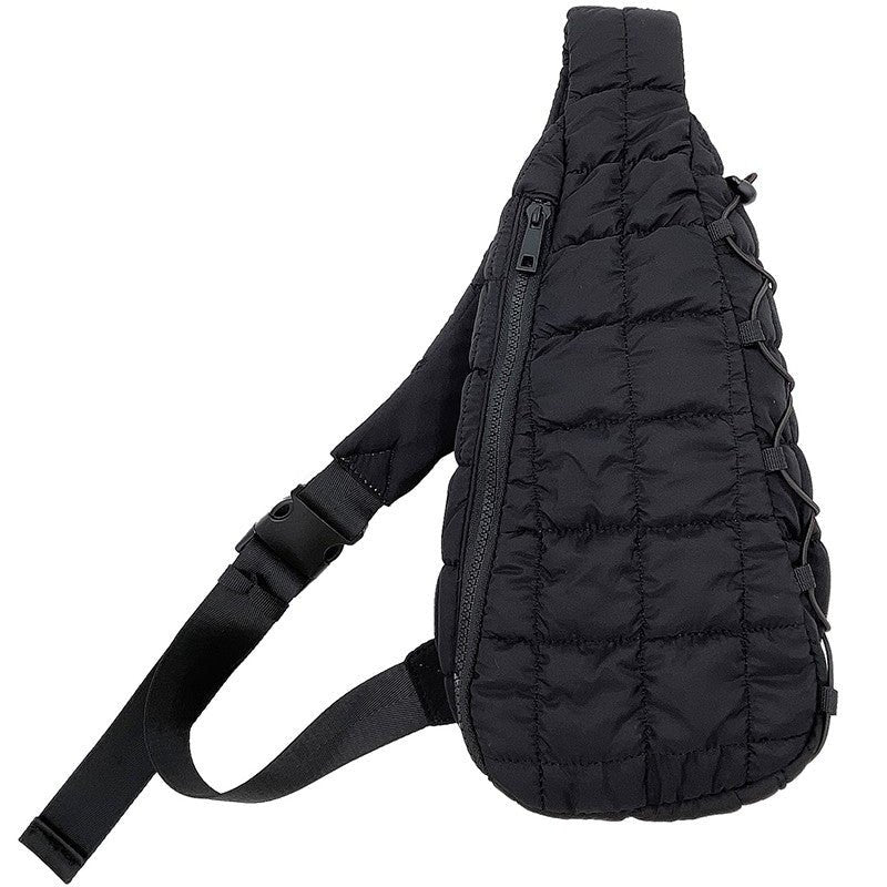 Puffer Sling Bag in Black