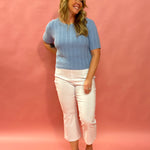 Effortless Edge: Millennium Cropped Flare Pant in White