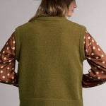 Beige Crew Neck Knit Vest