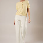 Sweet Pearl Bow Cardigan in Yellow