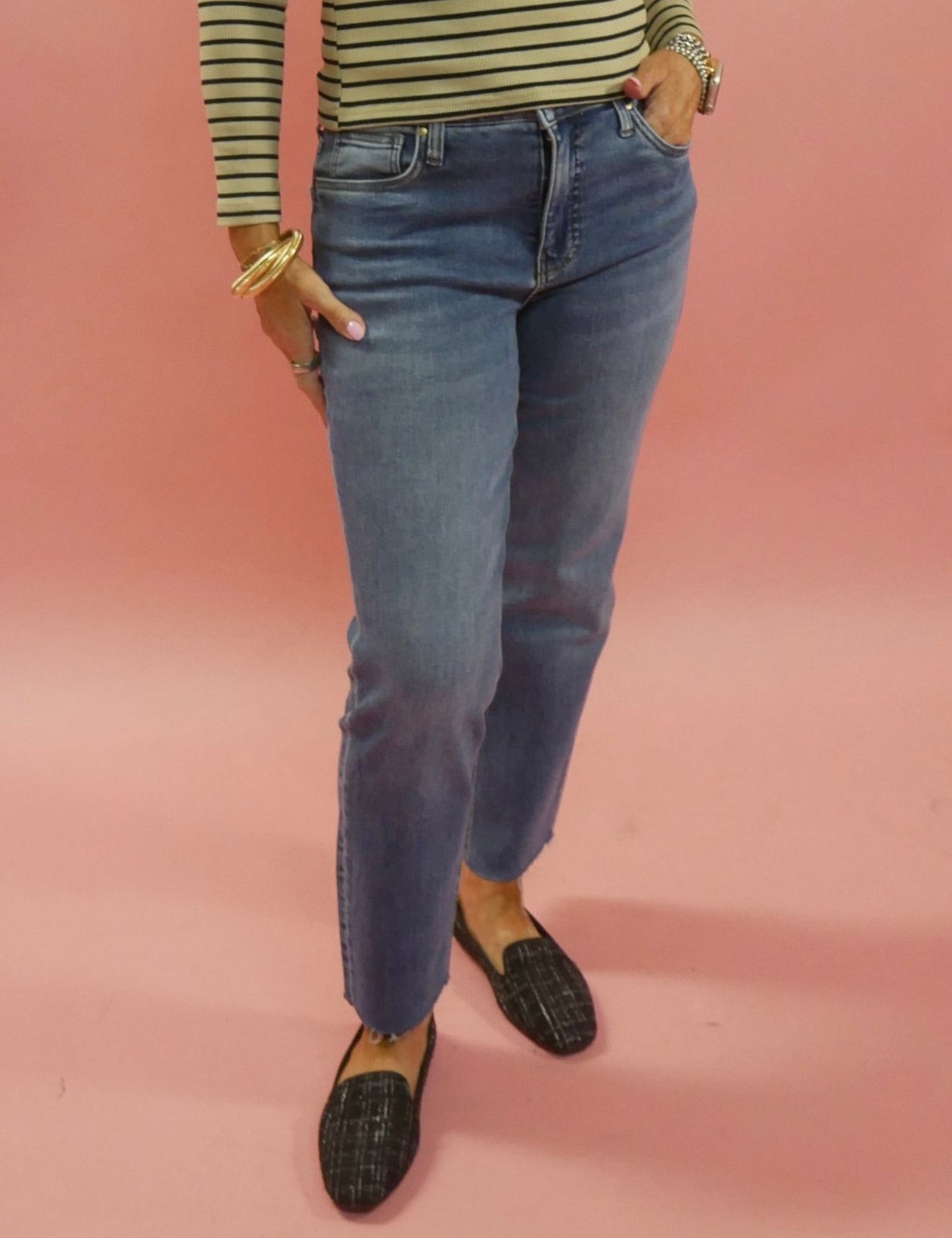 Rachael High Rise Fab Ab Mom Jean