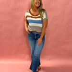 Radiant Days Knit Top – Lightweight Striped Fall Sweater